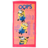 Πετσέτα θαλάσσης Minions βαμβακερή σε ροζ χρώμα UN09011 2