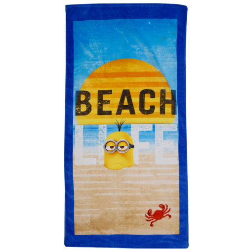 Πετσέτα θαλάσσης βαμβακερή με σχέδιο Minions σε χρώμα μπλε UN09038 3